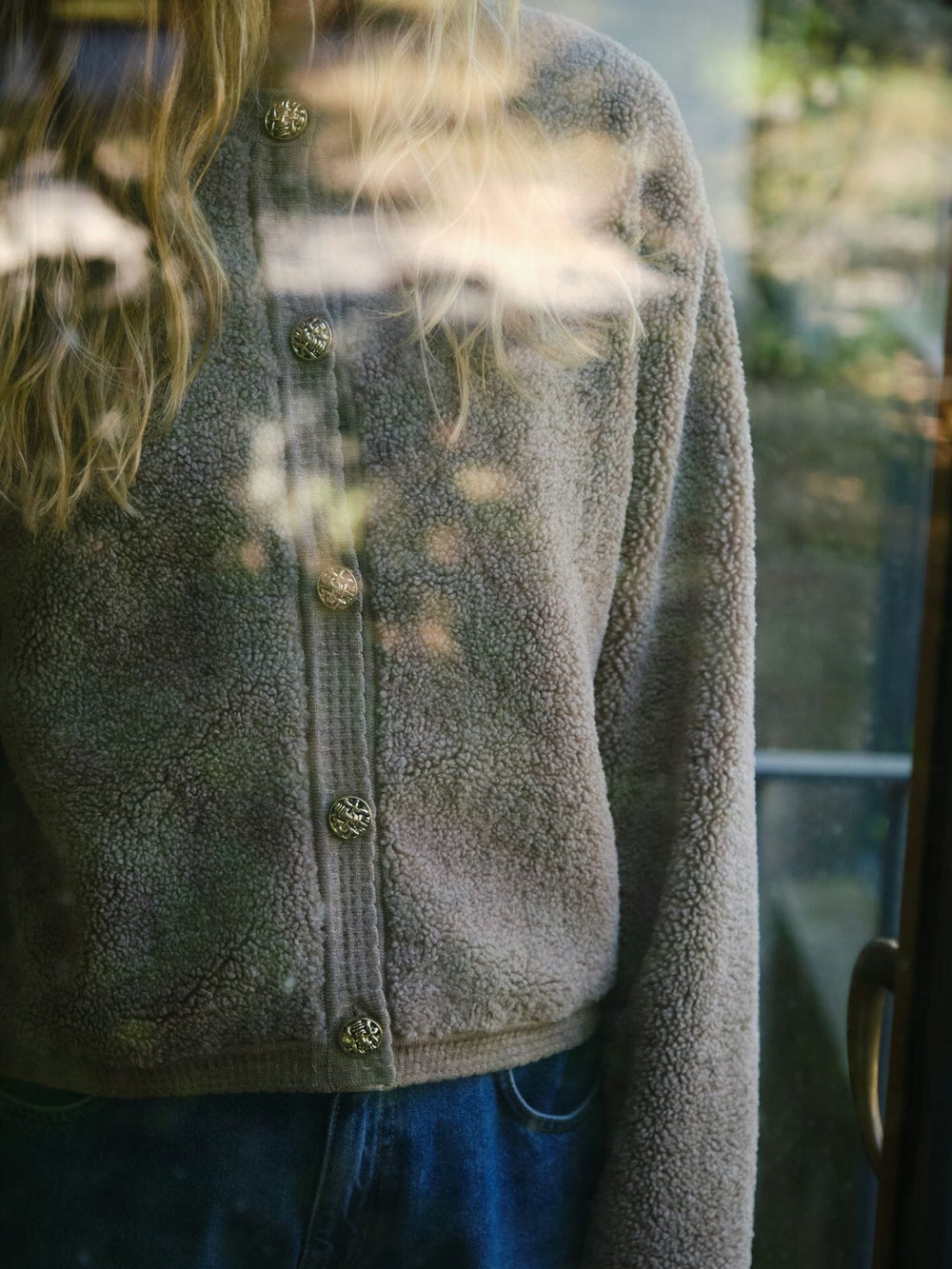 Neo Noir - Limo Fluffy Knit Cardigan 161963 - 125 - Dark Sand Cardigans