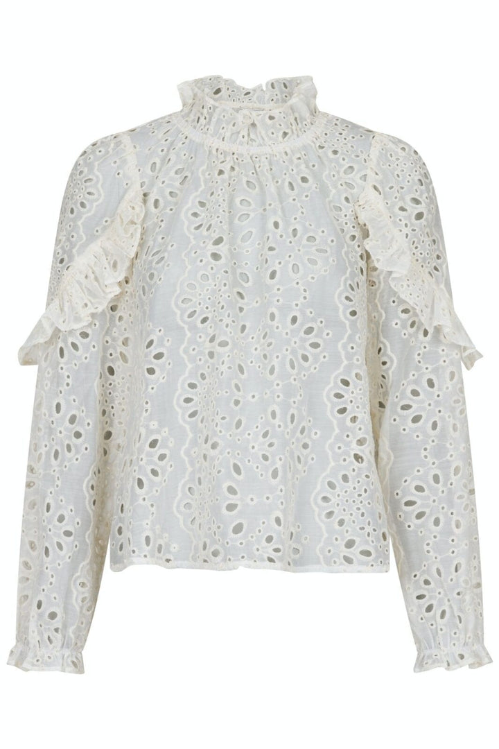 Neo Noir - Nadira Embroidery Blouse - Ivory Bluser