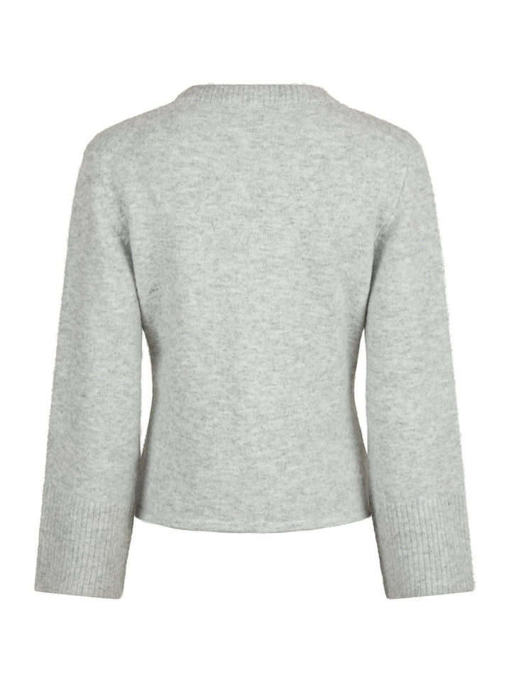 Neo Noir - Pixie Knit Cardigan - Light Grey Melange Cardigan