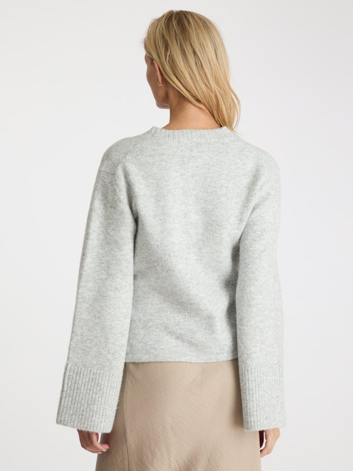 Neo Noir - Pixie Knit Cardigan - Light Grey Melange Cardigan