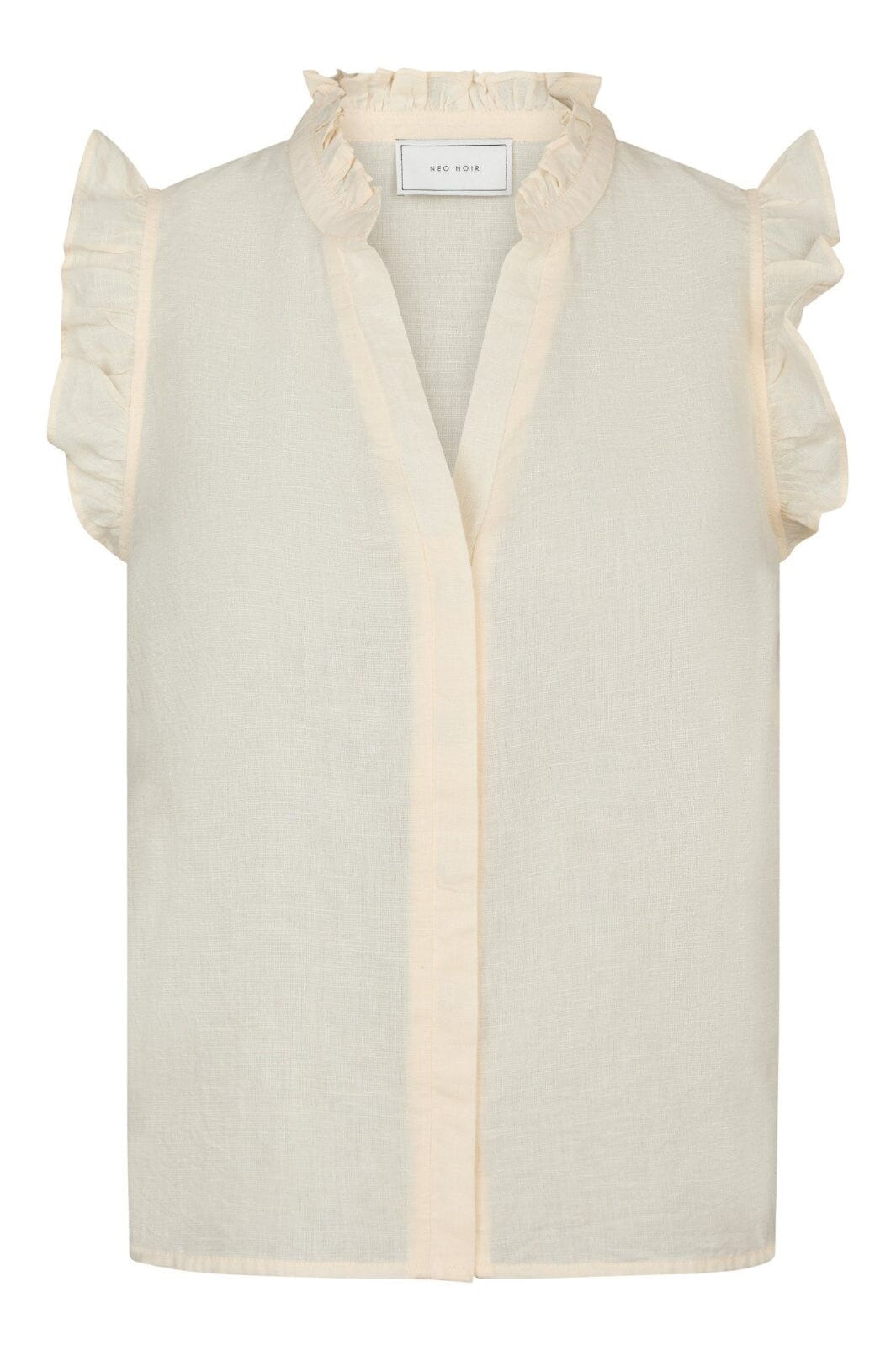 Neo Noir - Siona Linen Top 160245 - 191 - Light Yellow