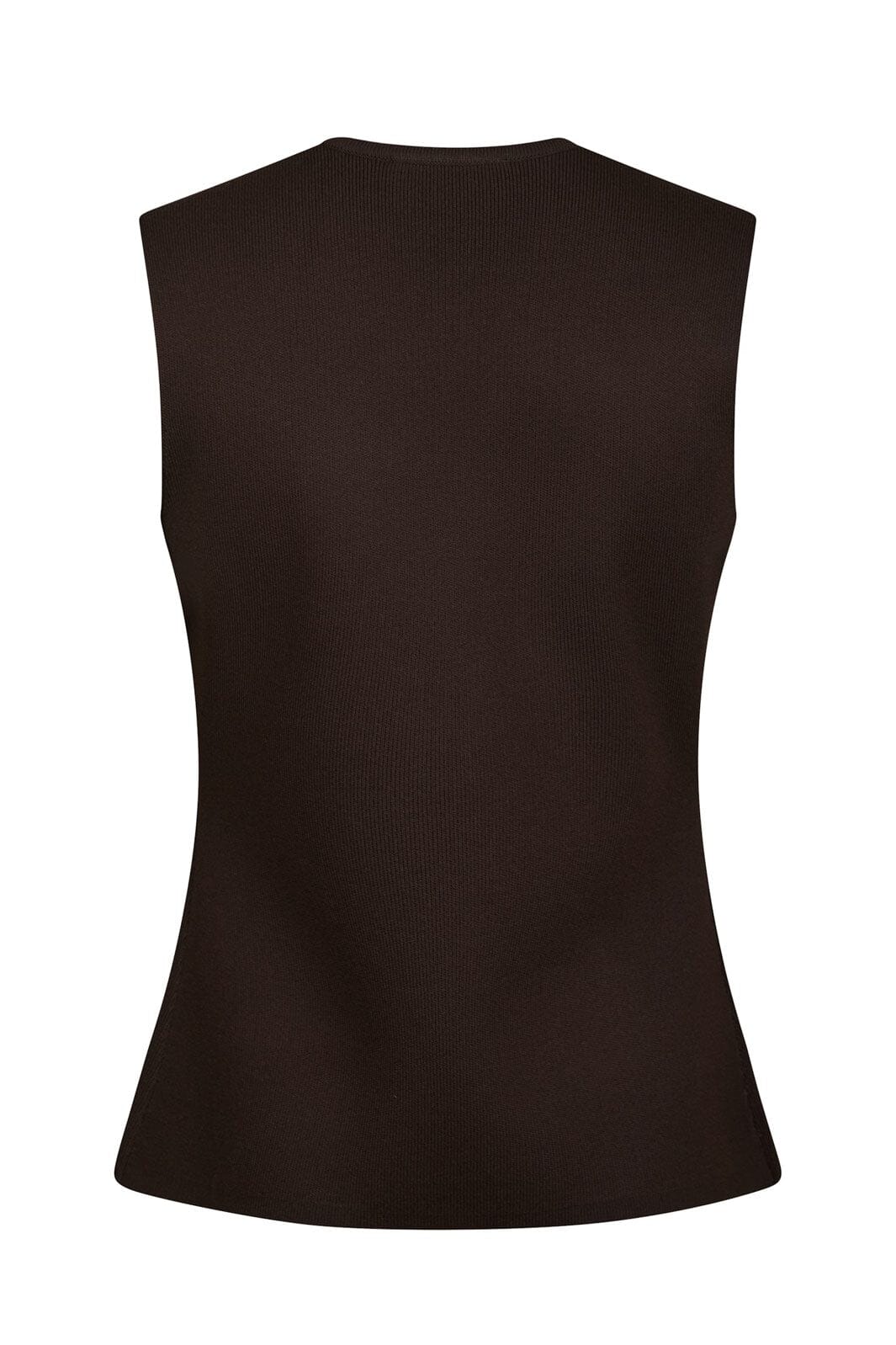Neo Noir - Sway Smooth Knit Waistcoat 164704 - 676 - Dark Brown