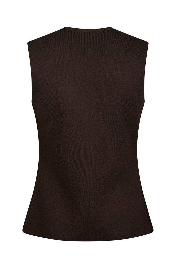 Neo Noir - Sway Smooth Knit Waistcoat 164704 - 676 - Dark Brown