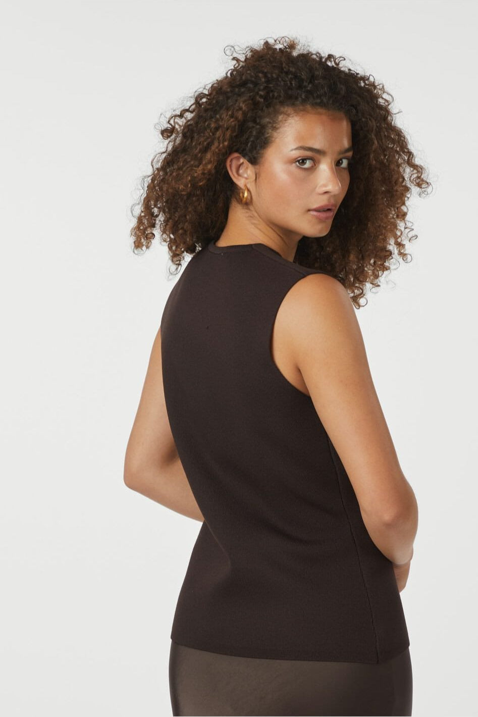 Neo Noir - Sway Smooth Knit Waistcoat 164704 - 676 - Dark Brown