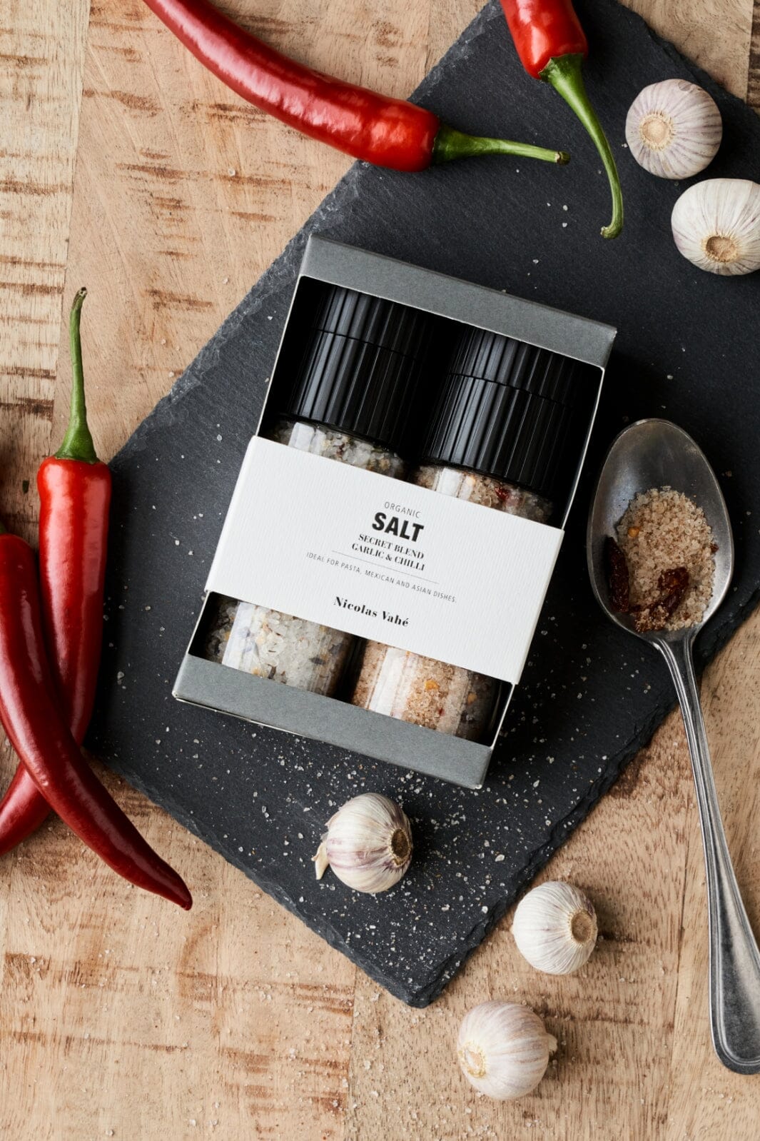 Nicolas Vahe - Gaveæske, Nicolas Vahé Organic Secret blend & Salt, Garlic & Chilli Køkkentilbehør