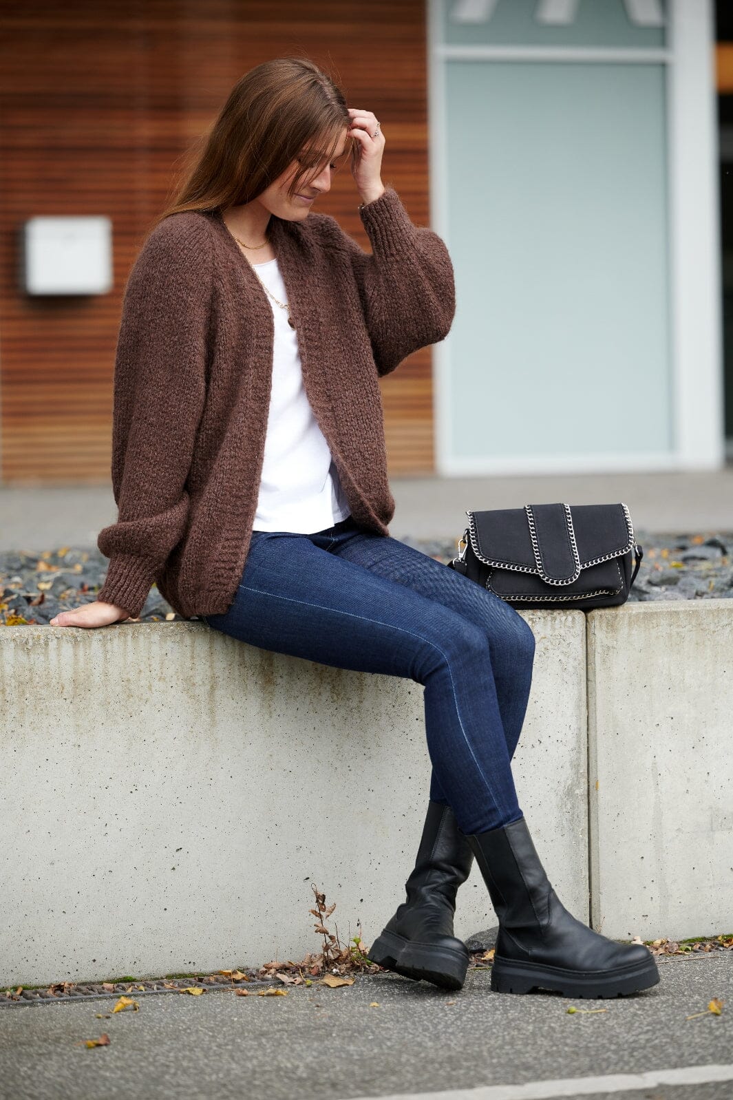 Noella - Fora Knit Cardigan - 548 Dark Brown Cardigans