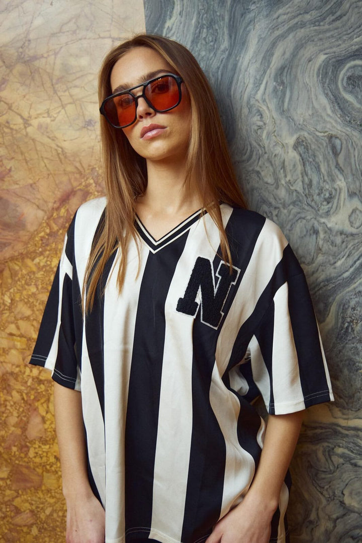 Noella - Lucena Blouse 14060002 - 1221 - Black Ivory Stripe