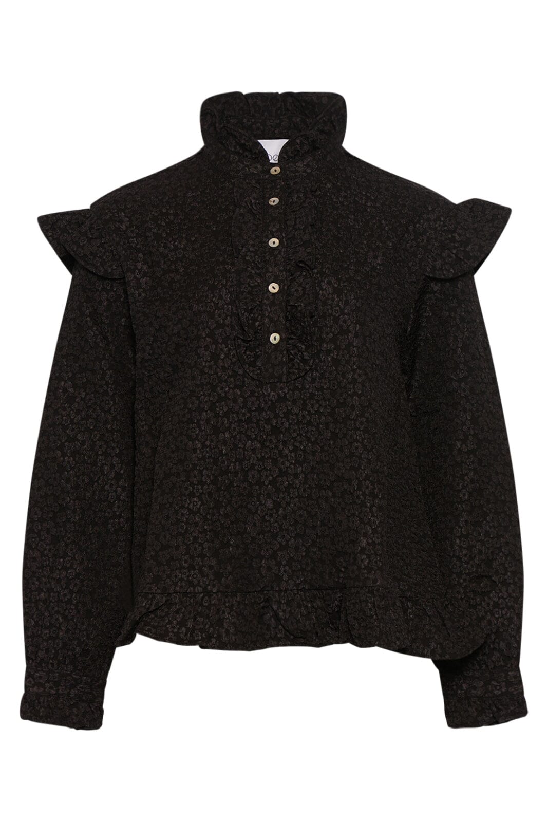 Noella - Reno Ruby Ruffle Blouse - 006 Black Kjoler