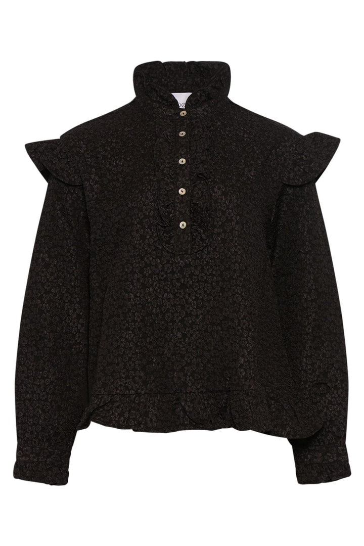 Noella - Reno Ruby Ruffle Blouse - 006 Black Kjoler