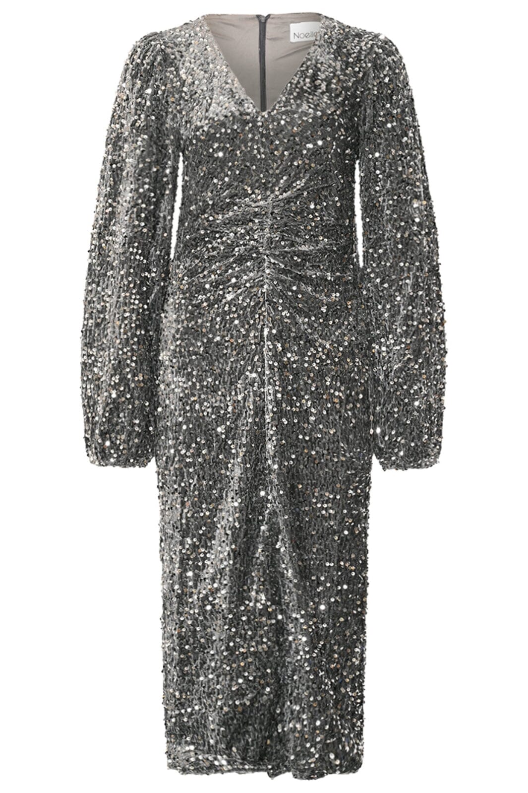 Noella - Teagan Lg Dress - 1096 Asphalt Silver Grey Kjoler