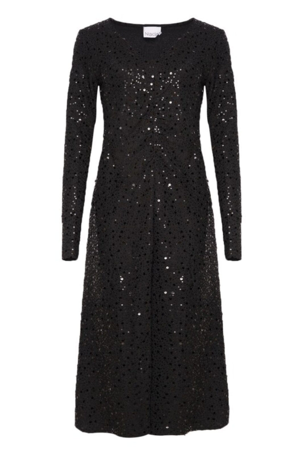 Noella - Verona Midi Dress - 1149 Black W/ Black Kjoler