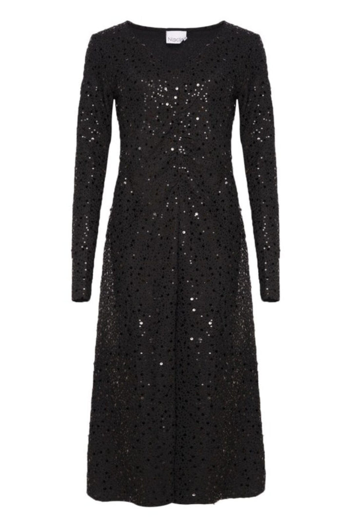 Noella - Verona Midi Dress - 1149 Black W/ Black Kjoler