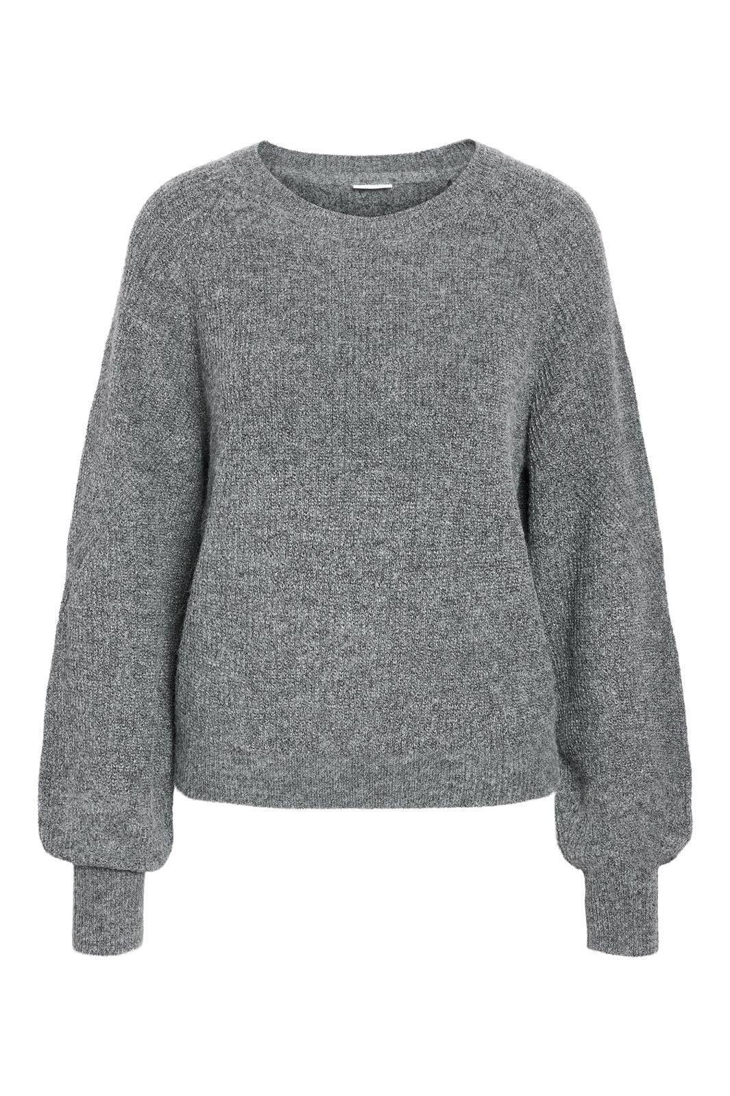 Noisy May - Nmnola L/S Raglan O-Neck Knit Fwd - 4805678 Medium Grey Melange