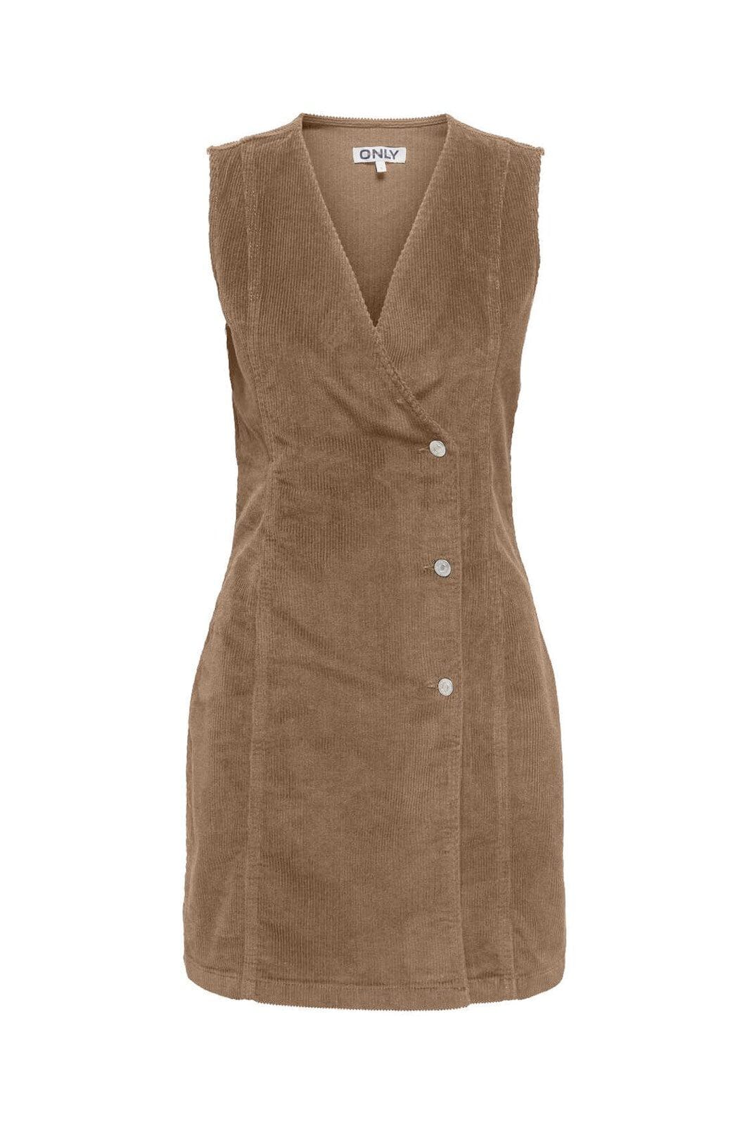 Only - Onlglobals/L Short Cord Dress - 4892760 Cocoa Créme