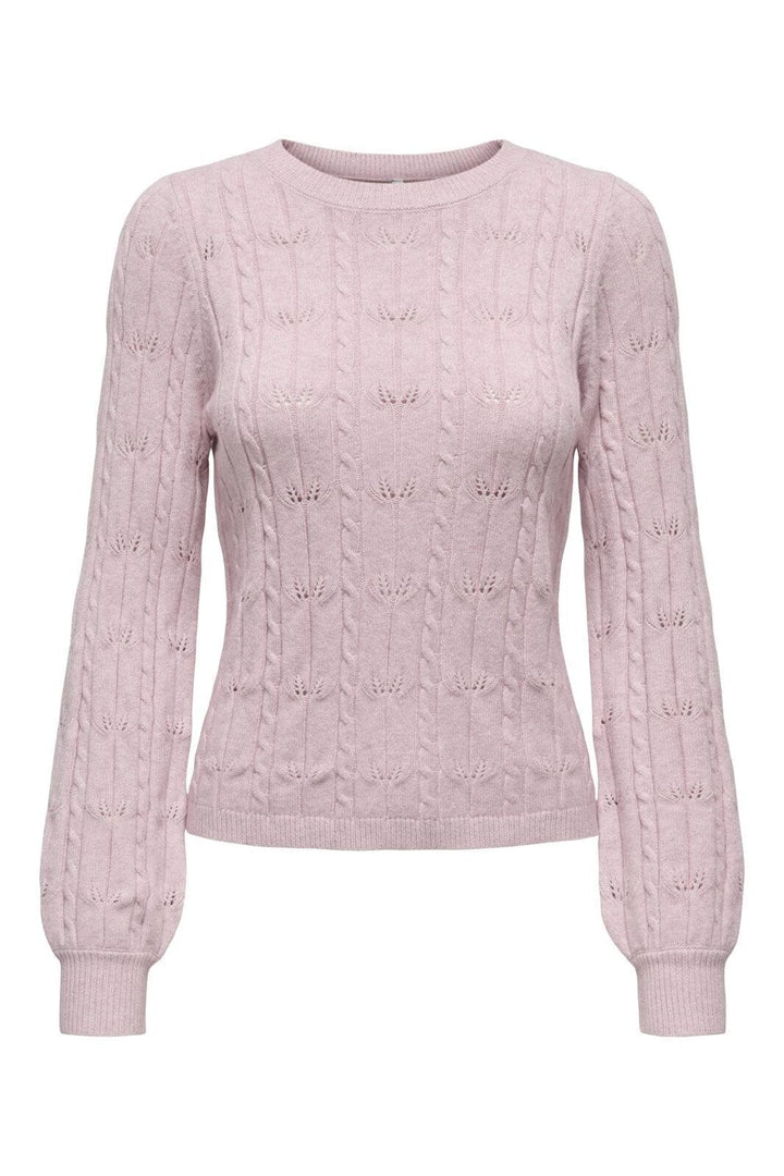 Only - Onlkatia Ls Structure O-Neck Pull Cc Knt - 4884484 Burnished Lilac Melange
