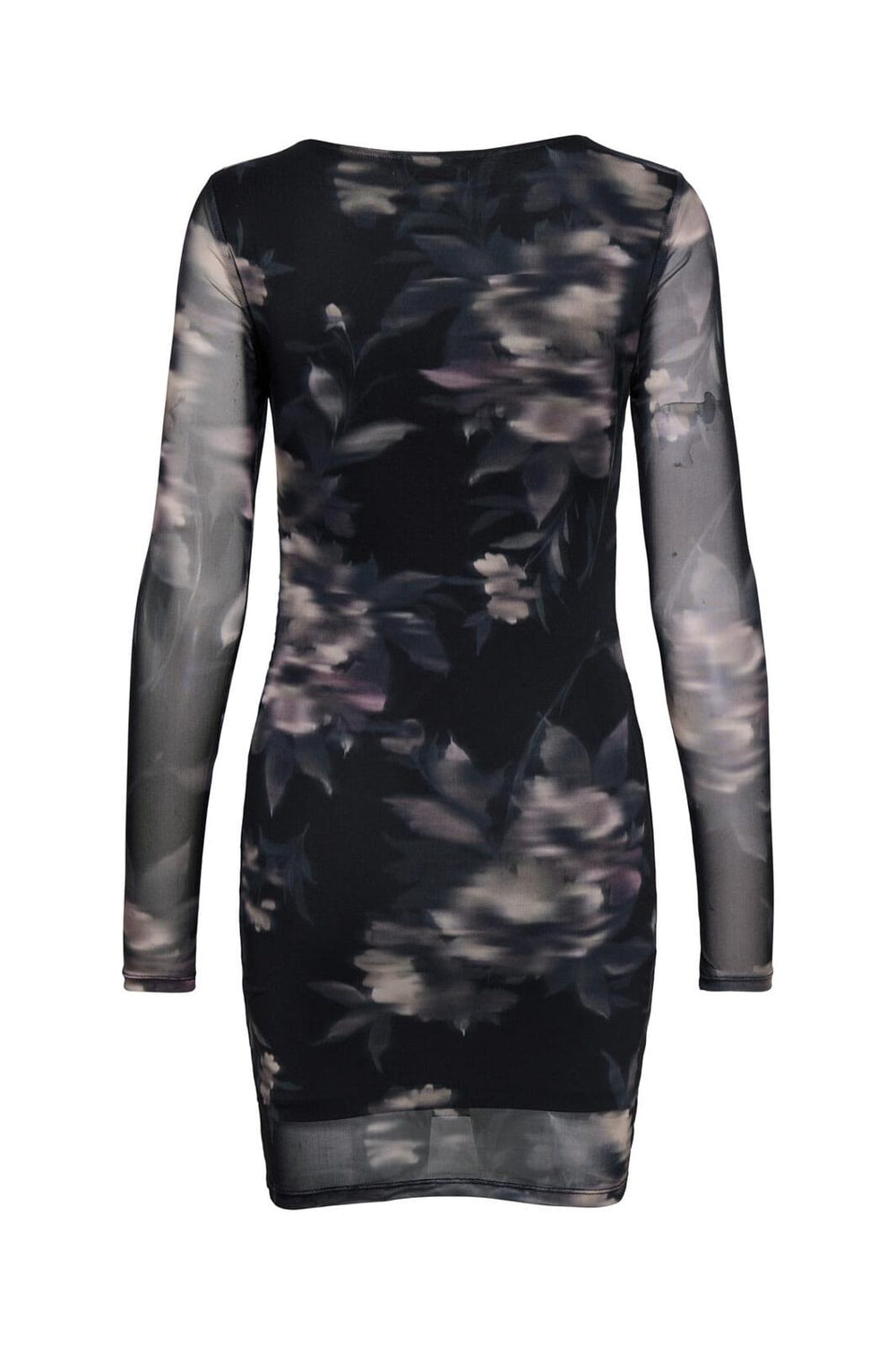 Only - Onlkaya Life Ls Ruching Mesh Dress - 4850580 Twilight Mauve Diffused Floral