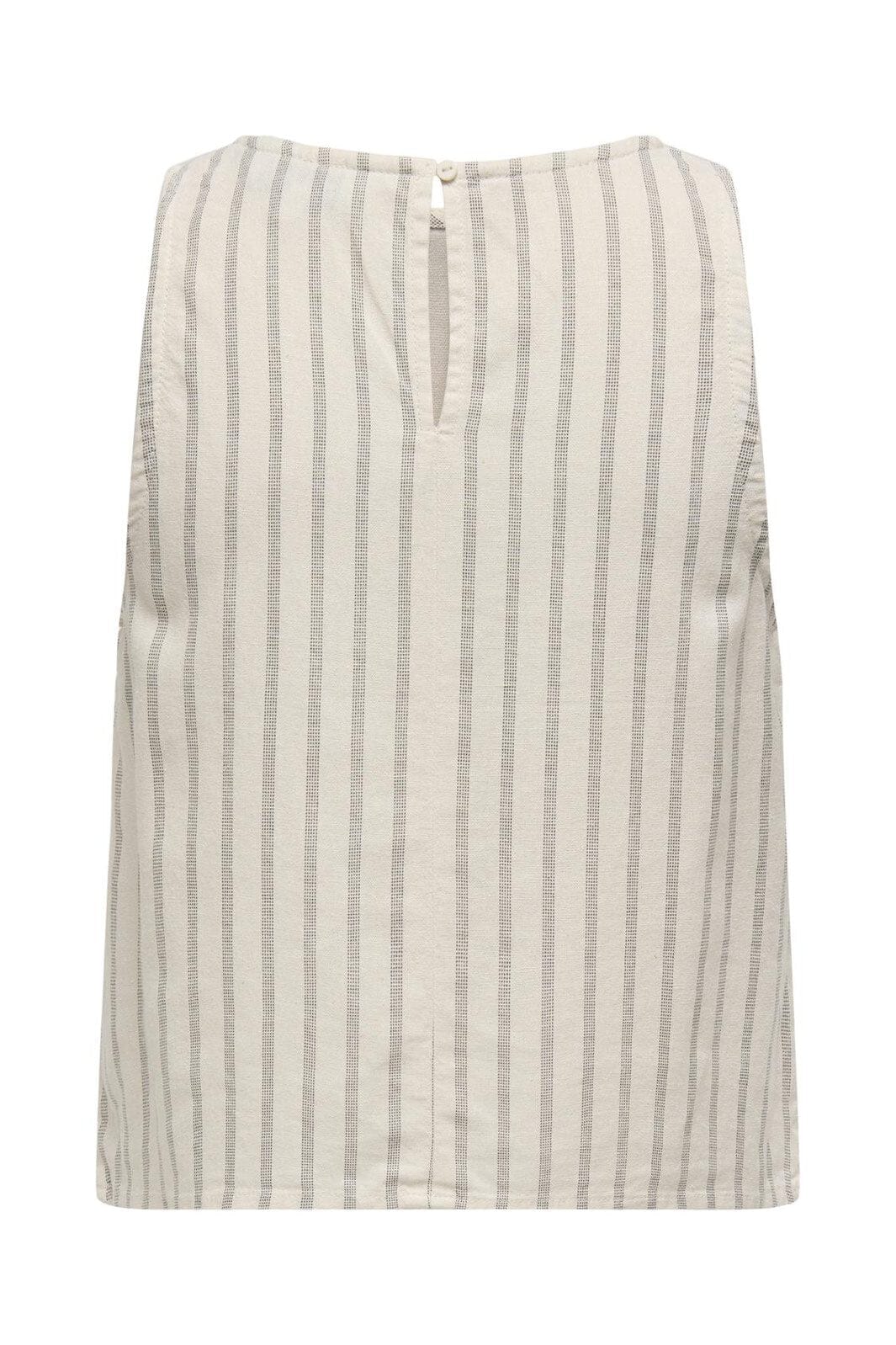 Only - Onllima S/L Linen Bl Top - 4760051 Cloud Dancer W Seal Brown