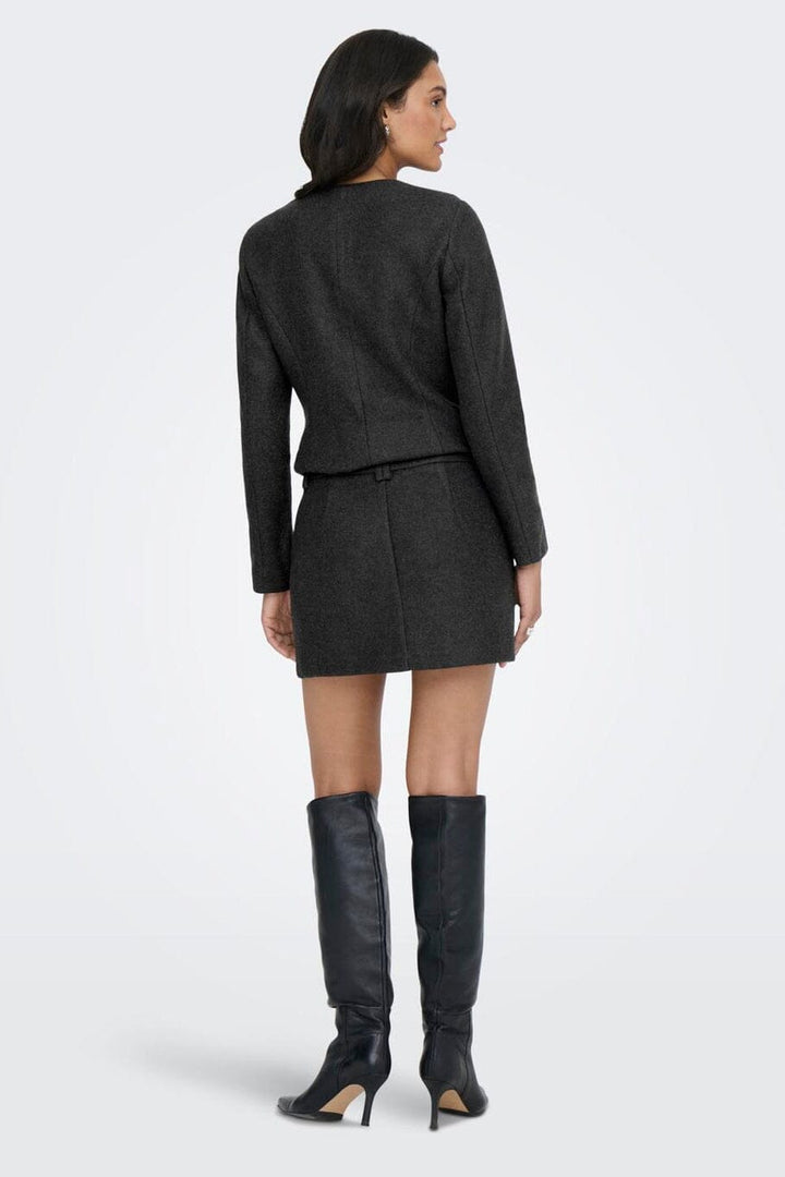 Only - Onlmaika Short Skirt Ox - 4929520 Dark Grey Melange