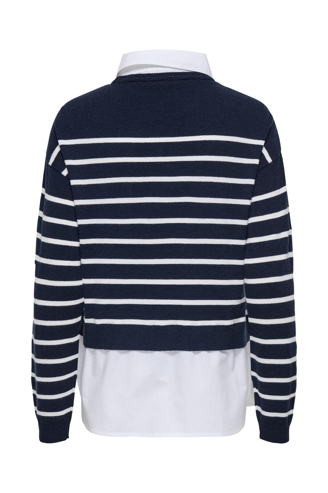 Only - Onlpayson Ls Mix Pullover Knt - 4894438 Night Sky Cloud Dancer/Cloud Dancer Woven