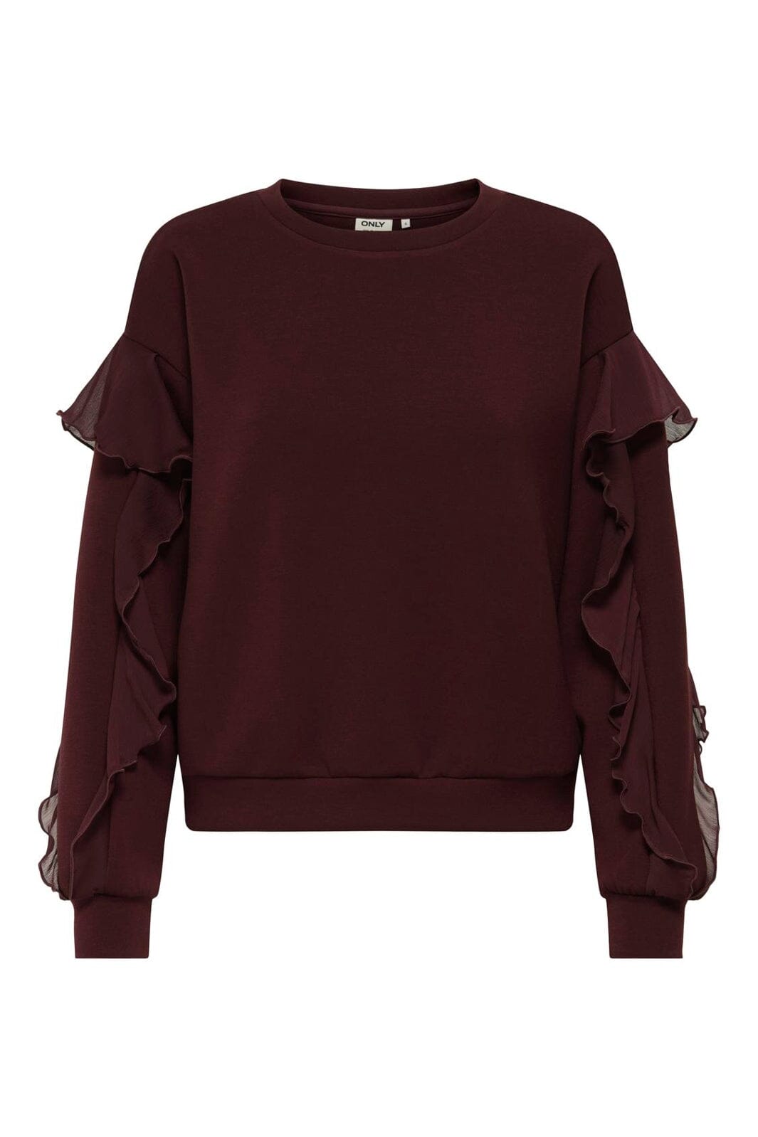 Only - Onlscarlet L/S Flounce Swt - 4910454 Decadent Chocolate