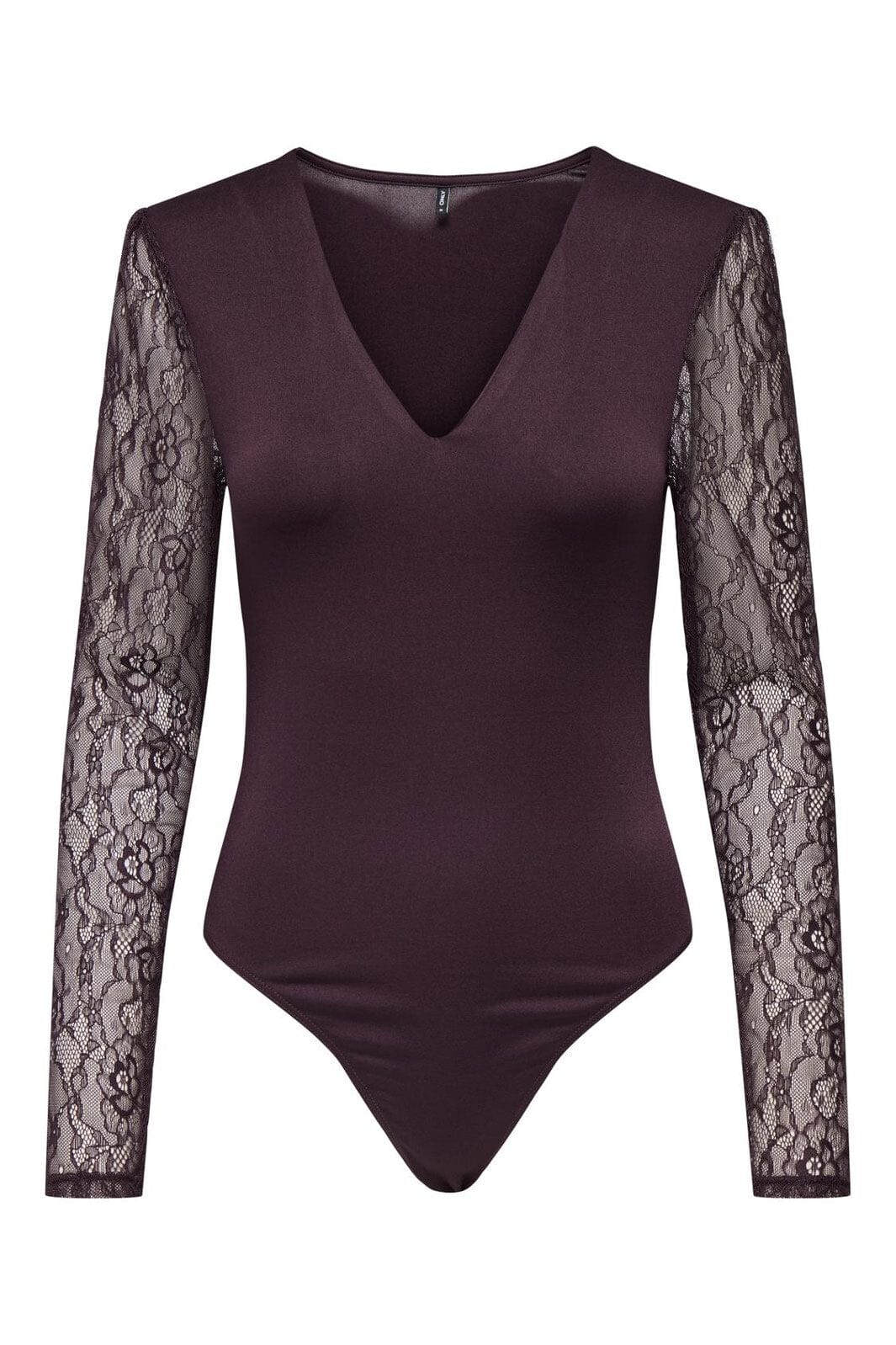 Only - Onlsia V-Neck L/S Lace Body Acc - 4870313 Winetasting
