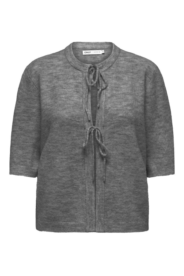 Only - Onlsimoni 2/4 Bow Cardigan Knt - 4961578 Medium Grey Melange