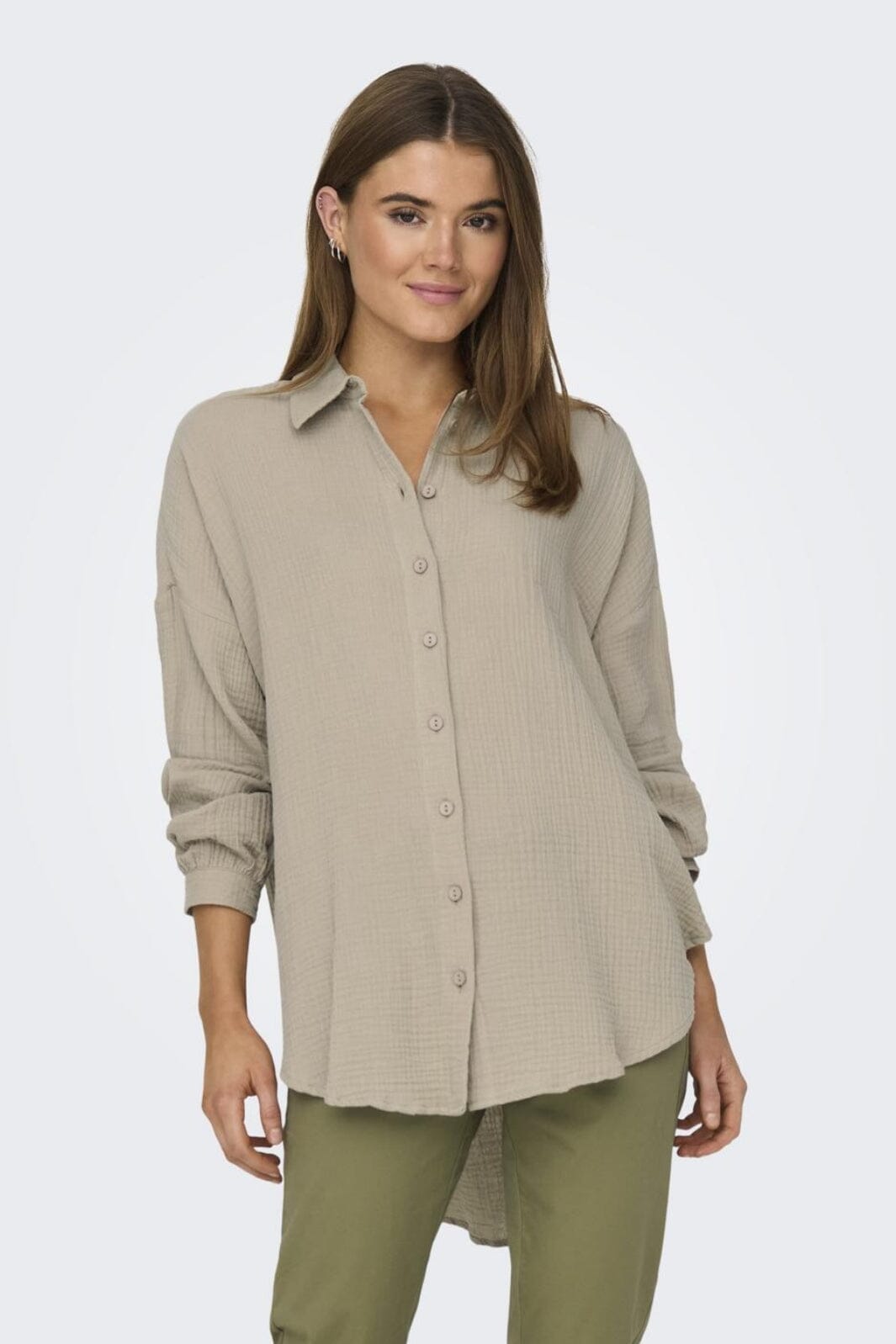 Only - Onlthyra Oversized Shirt - 4286613 Oxford Tan Skjorter