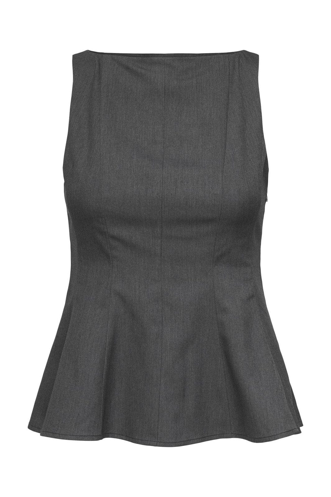 Only - Onlunita Life S/L Peplum Top Tlr Ox - 4978187 Dark Grey Melange