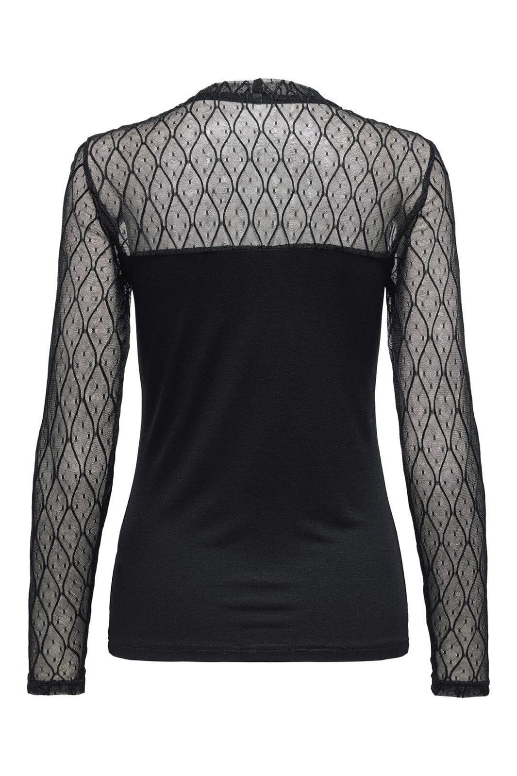 Only - Onlsalina L/S Lace Mix Top - 4805075 Black
