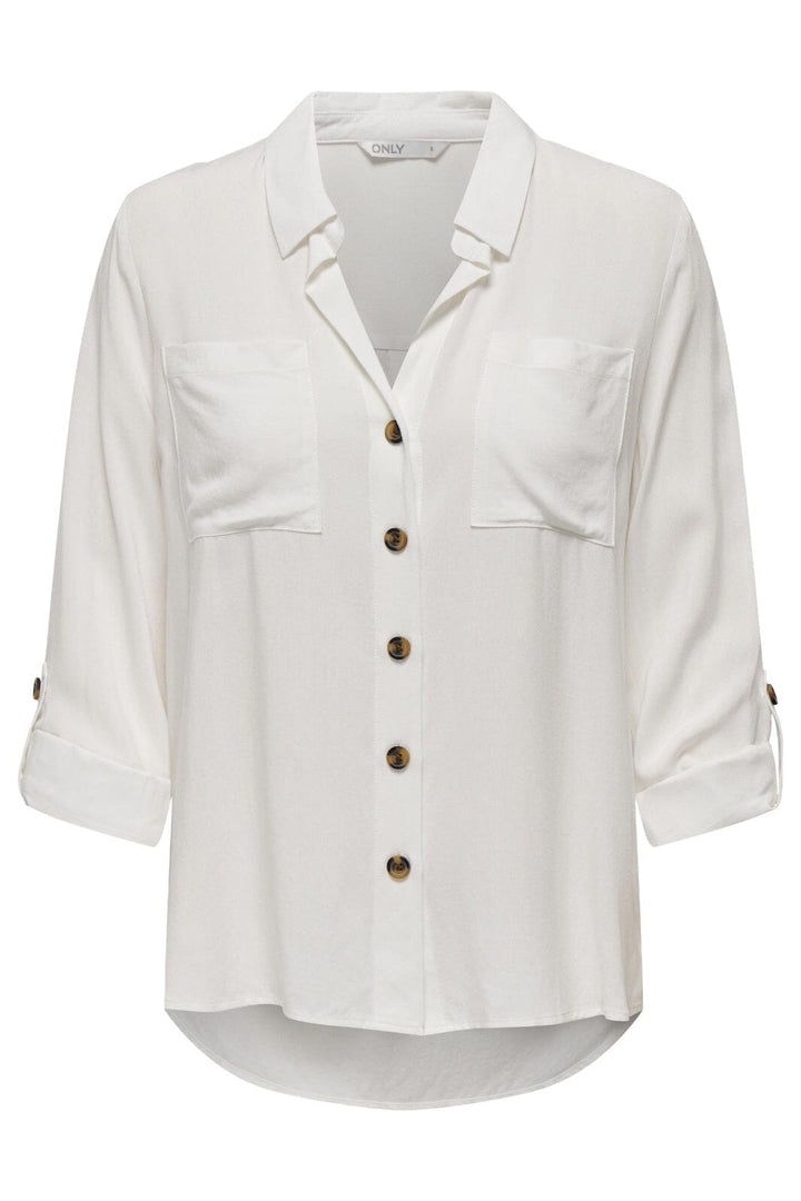 Only - Onlyasmin Shirt L/S - 4304302 Snow White Skjorter