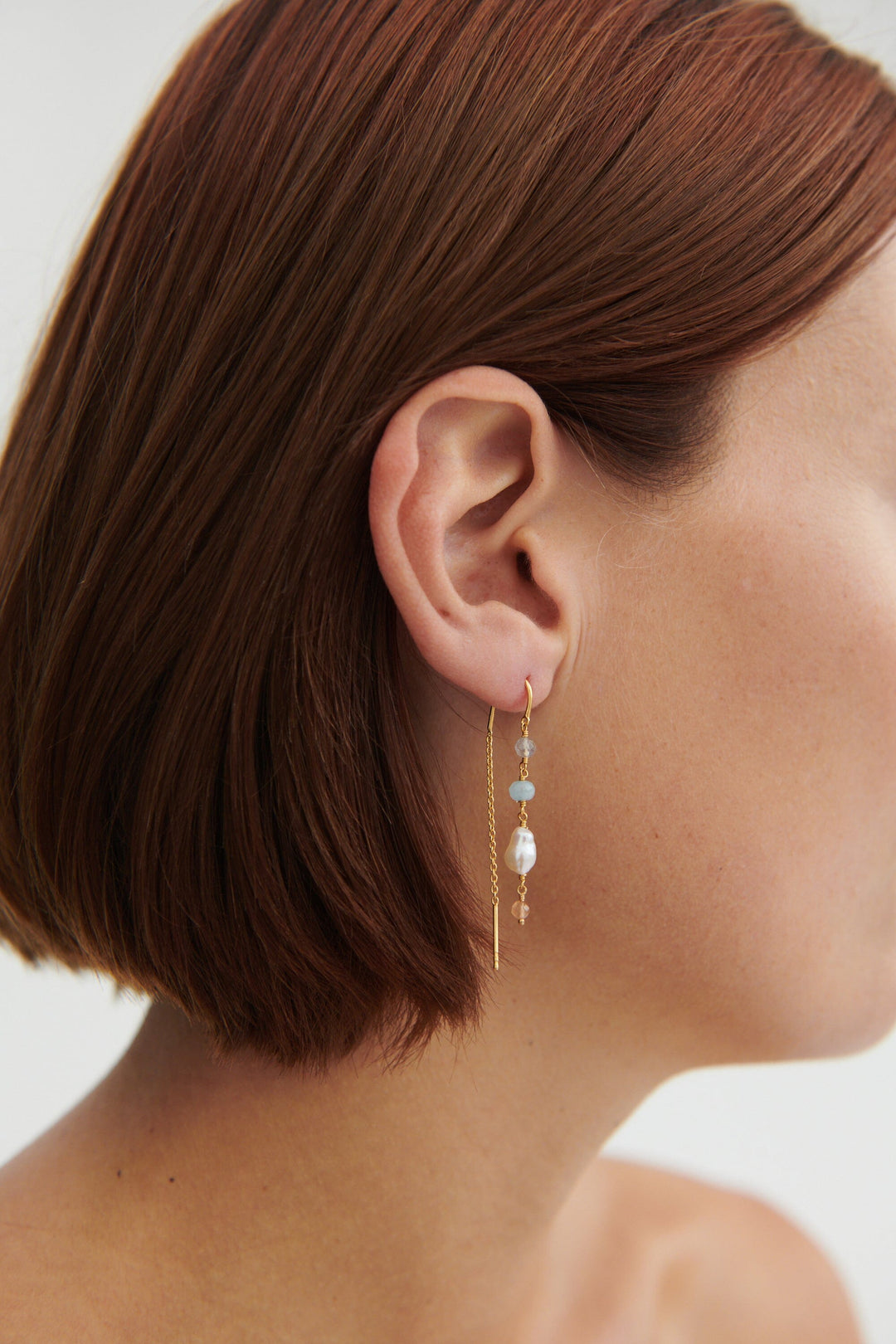 Pernille Corydon - Mellow Blue Earchains e-375-gp - Øreringe