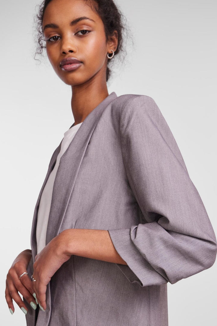 Pieces - Pcboss 3/4 Blazer - 3423753 Light Grey Melange Blazere