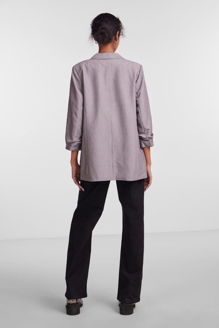 Pieces - Pcboss 3/4 Blazer - 3423753 Light Grey Melange Blazere