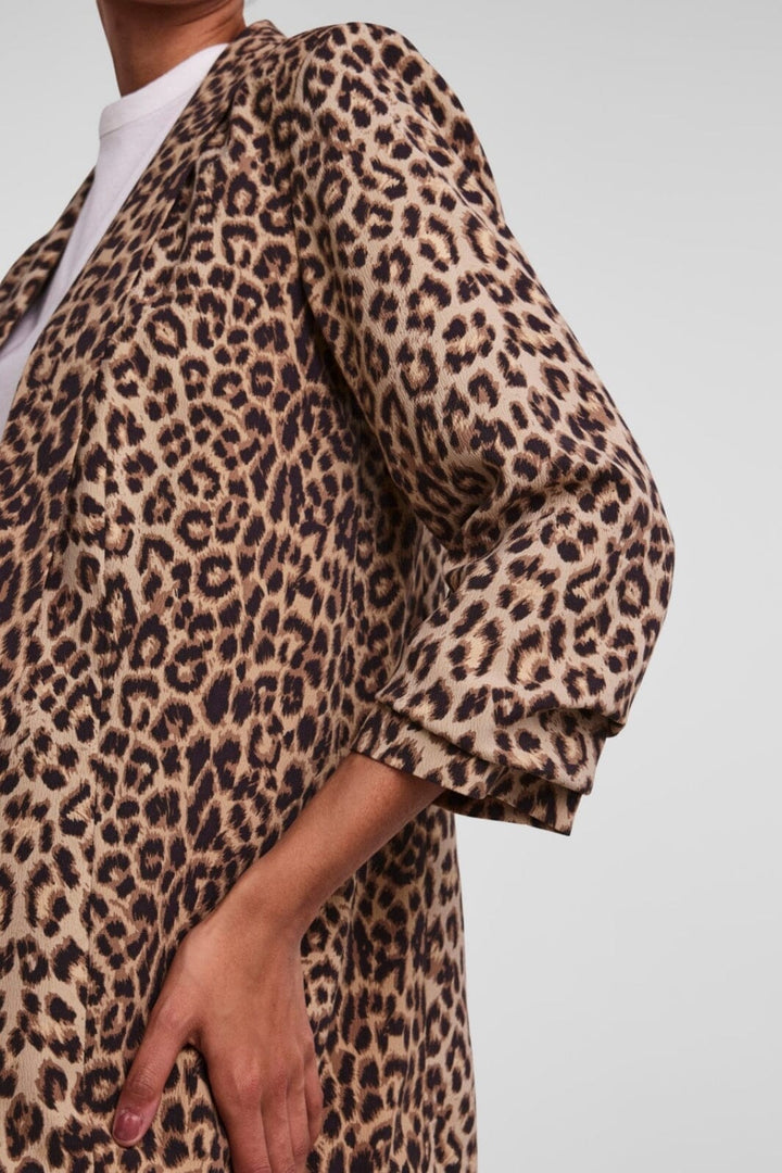 Pieces - PcBoss 3/4 Printed Blazer - Natural AOP Leo Blazere