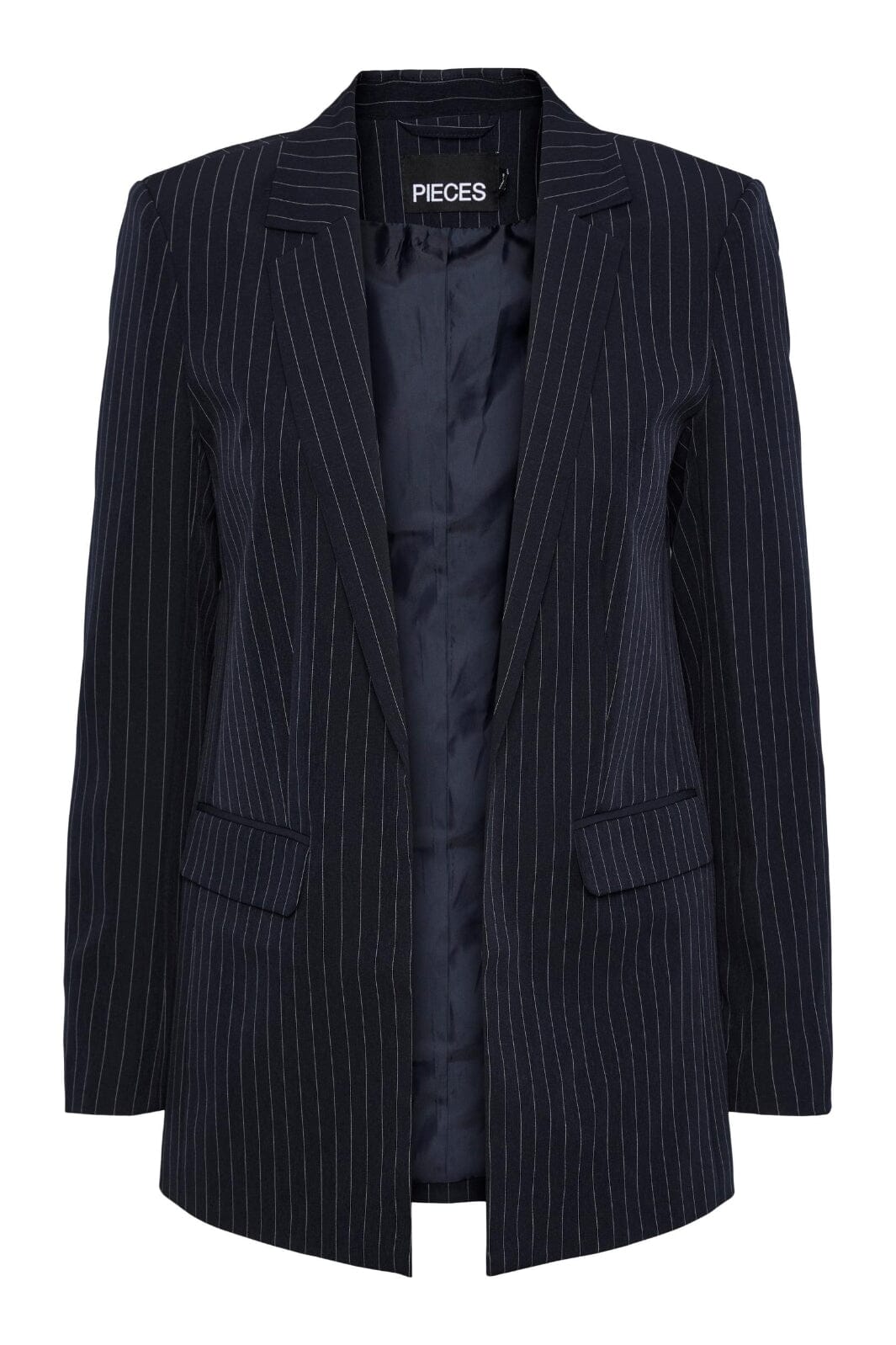 Pieces - Pcbossy Ls Loose Striped Blazer Noos - Sky Captin Pinstripe Blazere