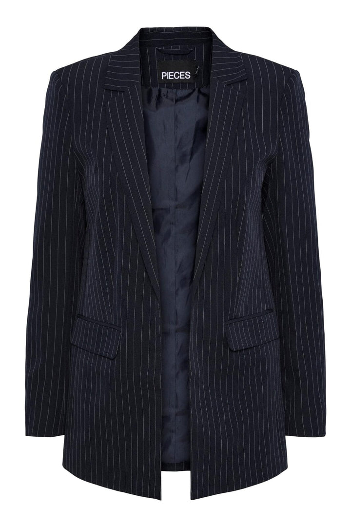 Pieces - Pcbossy Ls Loose Striped Blazer Noos - Sky Captin Pinstripe Blazere