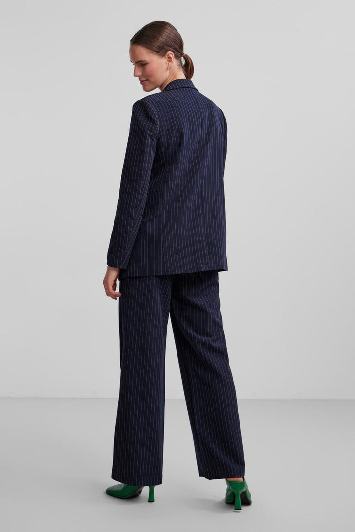 Pieces - Pcbossy Ls Loose Striped Blazer Noos - Sky Captin Pinstripe Blazere