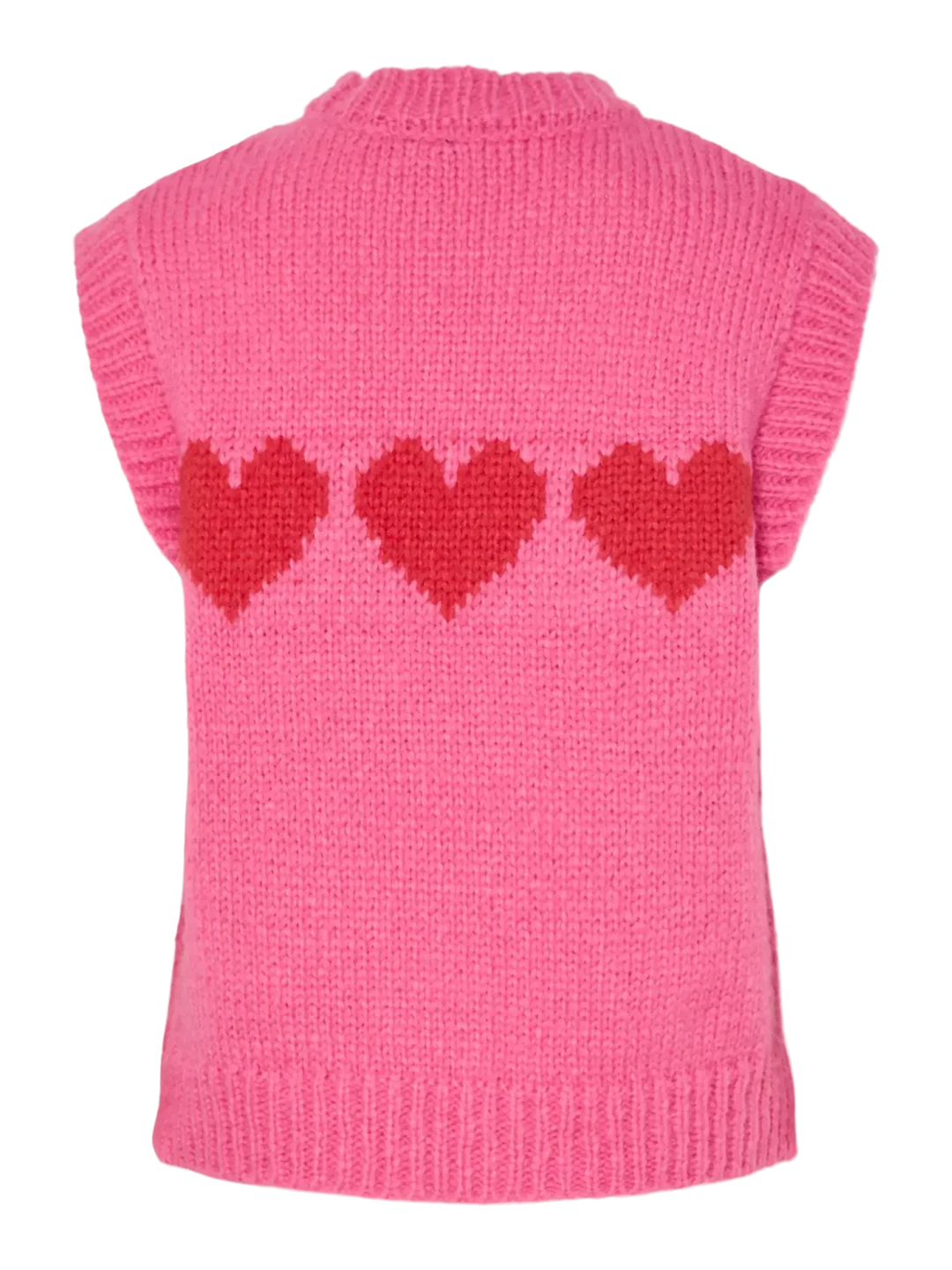 Pieces - Pcjove Sl O-Neck Knit Vest - 4843632 Sugar Plum Goji Berry Hearts Frakker