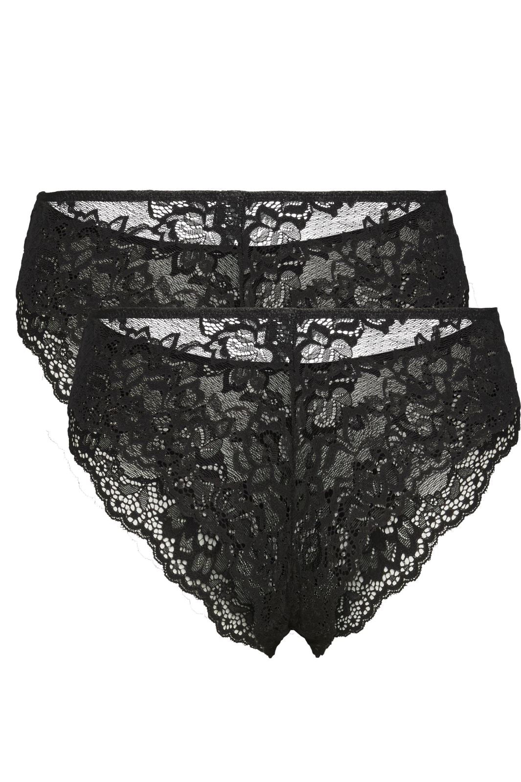 Pieces - Pclina Lace Wide Brief 2-Pack - 4287162 Black 2-PACK Trusser