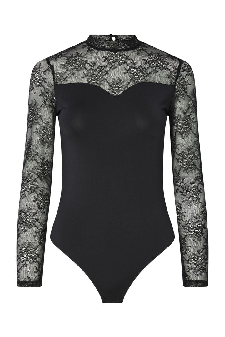 Pieces - Pcmilly Ls Lace Bodystocking - 4803127 Black
