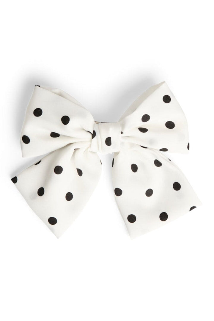 Pieces - Pcpernille Dots Bow Hairclip - 5036072 Bright White Black Dots Hårbånd