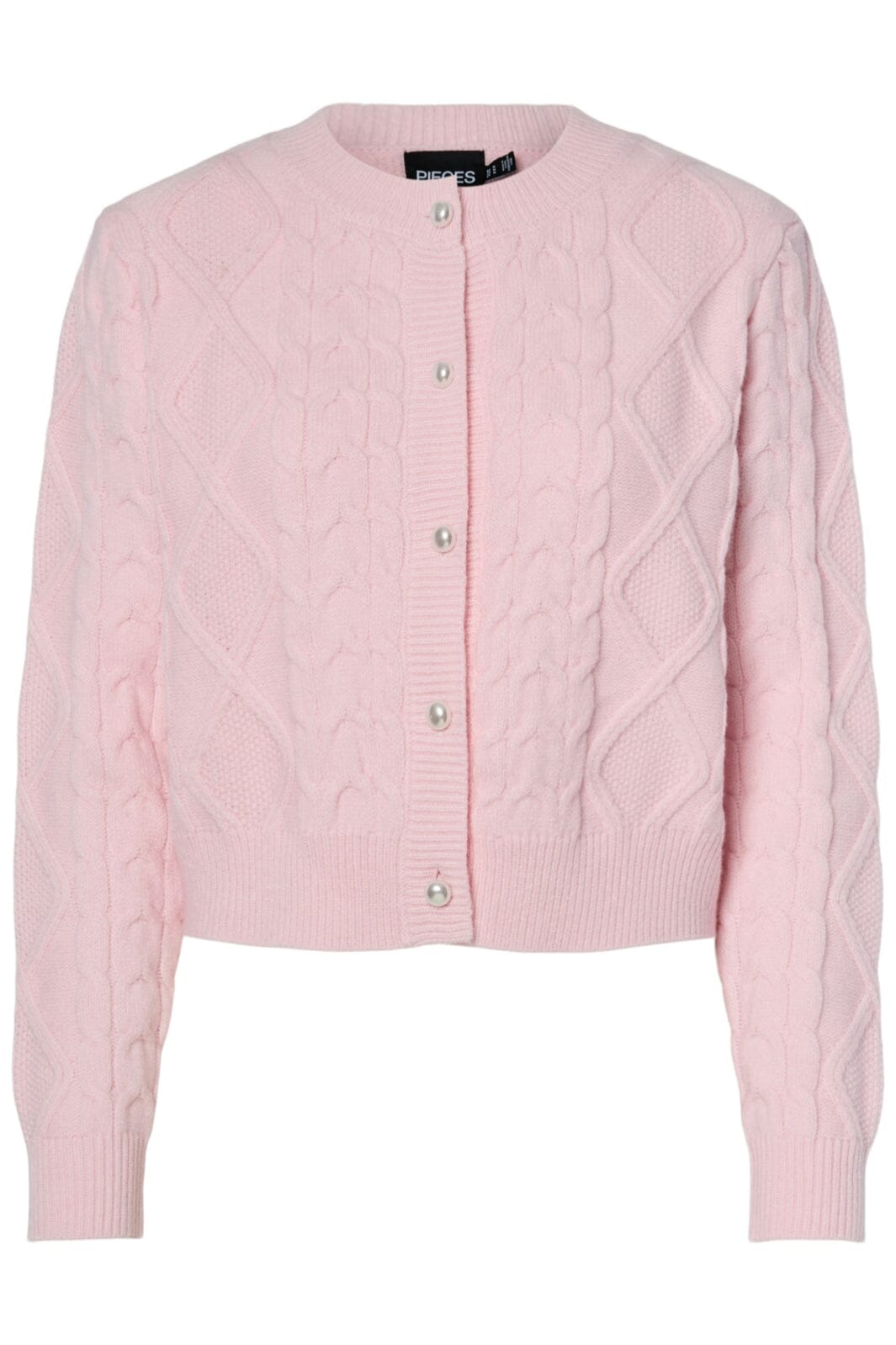 Pieces - Pcsofia Ls O-Neck Knit Cardigan - 4837118 Pink-A-Boo Cardigans