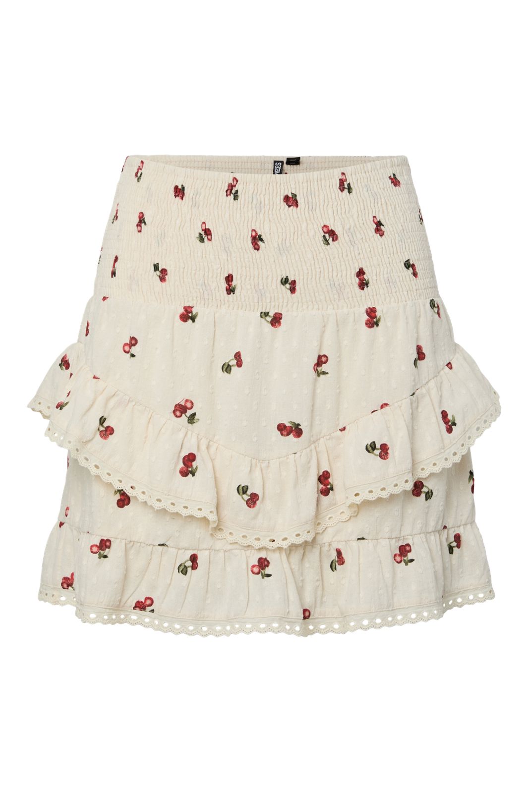Pieces - Pcthea Short Smock Skirt Pp - 4936524 Cloud Cream Cherries