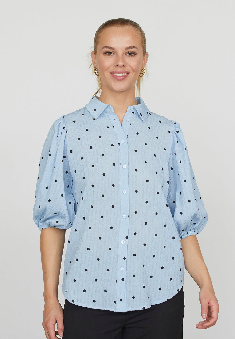 Sisters Point - Ella-Sh49 - 800 L. Blue/Black Skjorter