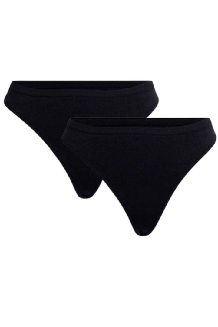 Soft basic - Soffi string 2 pak - black Trusser