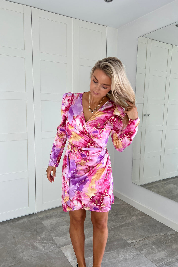 Valentin Studio - Josie Watercolour Dress 166434 - 165 - Rose Kjoler