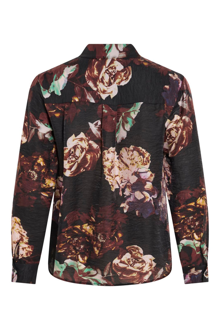 Vila - Virosanna Rosi L/S Loose Shirt - 4866405 Black Beauty Rosi
