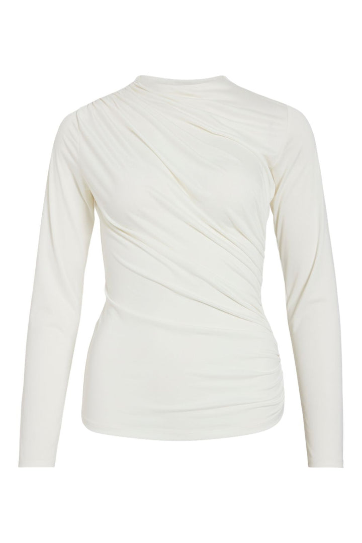 Vila - Vizurna Funnelneck L/S Top/R - 4864247 Cloud Dancer