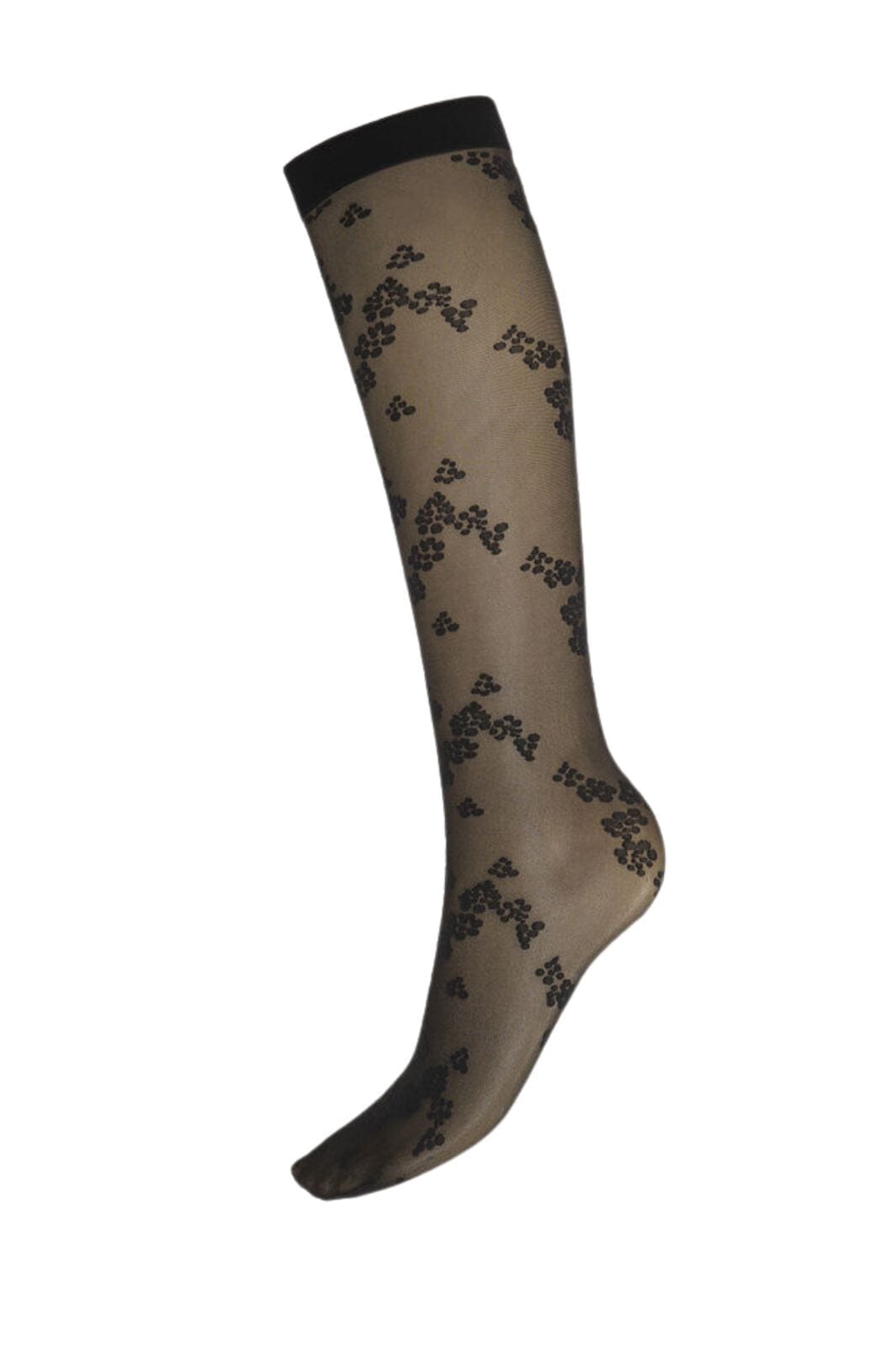 Wolford - Floret Knee-highs34423 - 7005 Black Strømper