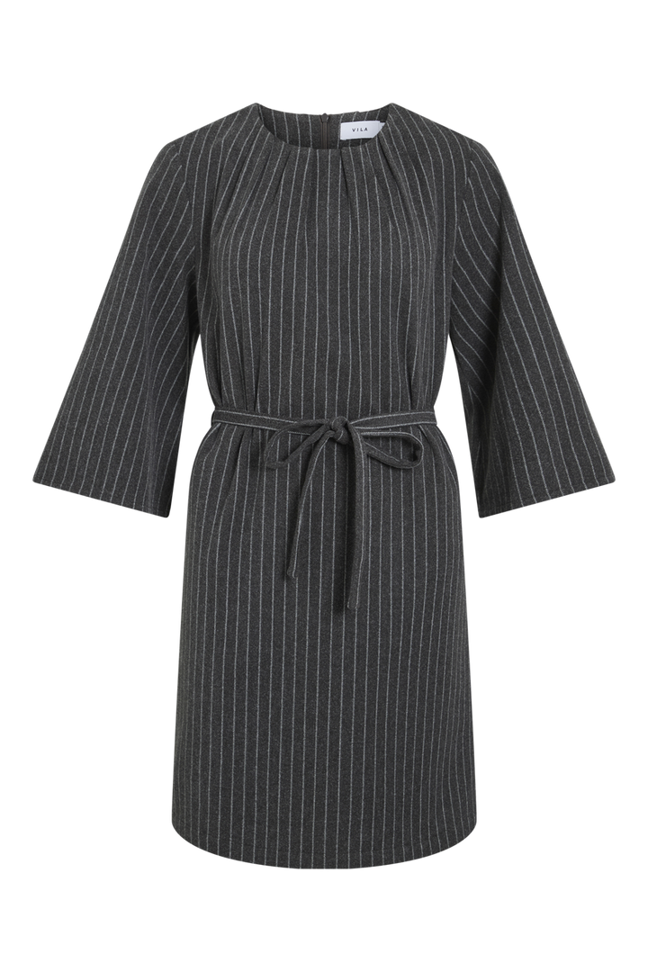 Vila - Vinicca 3/4 Dress - 4891341 Dark Grey Melange